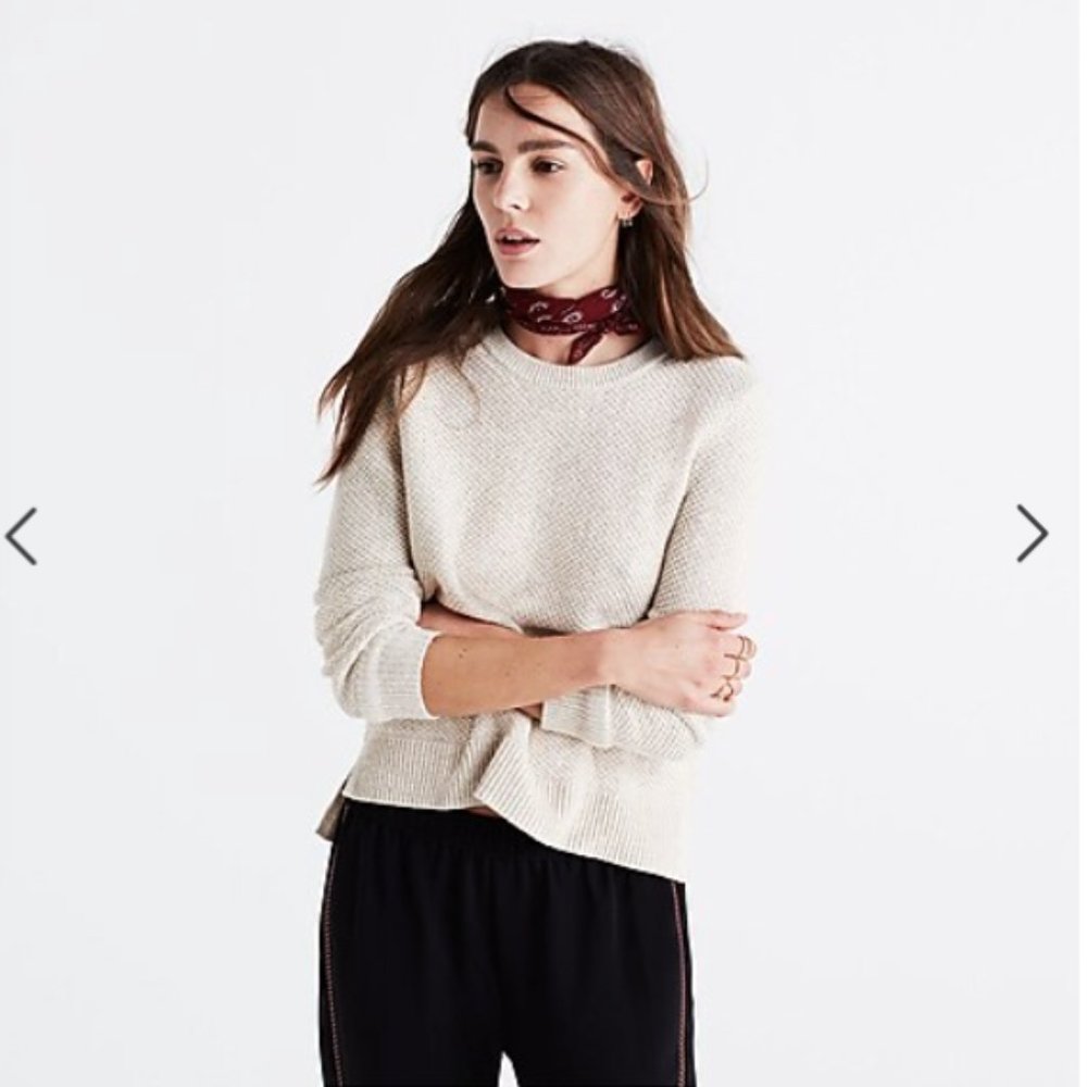 MADEWELL BACKROAD button back sweater - Burgandy